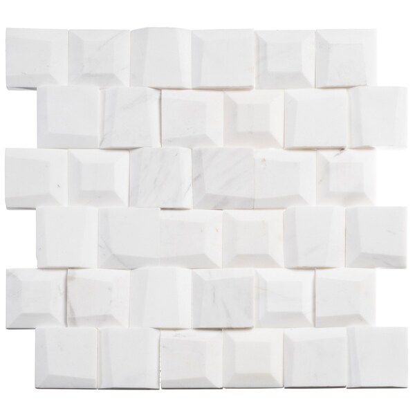 Andova Tiles ANDOVA TILES Regal 2" x 2" Beveled Marble Brick Joint Mosaic Wall Tile - ANDREG528