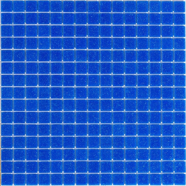 Apollo Tile Dune 12 in. x 12 in. Glossy Cerulean Blue Glass Mosaic Wall and Floor Tile 20 sq. ft./case, 20PK - APLSA88BL507A