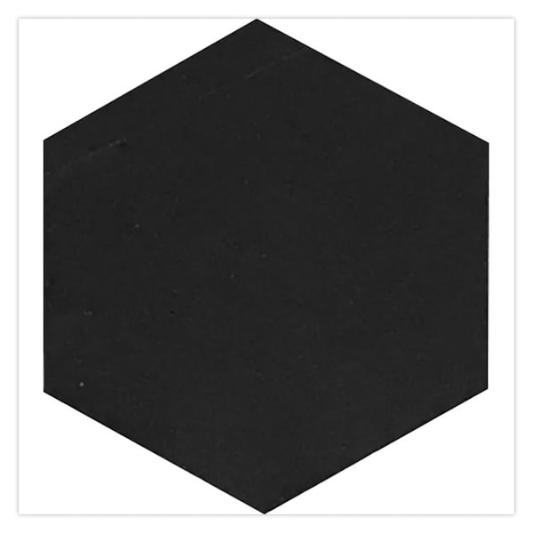 Apollo Tile Noir Luxe 10 x 10 in. Honed Jet Black Marble Hexagon Wall and Floor Tile 2.95 sq ft/case, 5PK - APLTX88G16HA