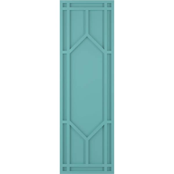 Ekena Millwork True Fit PVC Shaker Fixed Mount Shutters, Pure Turquoise, 12W x 79H, PR - TFP001SK12X079PT