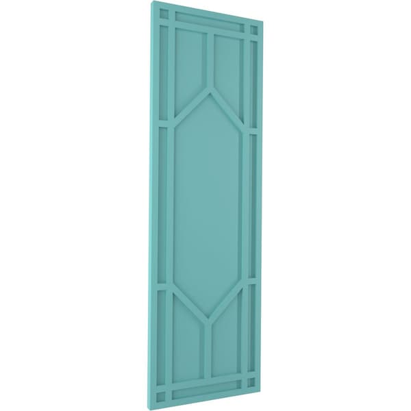 Ekena Millwork True Fit PVC Shaker Fixed Mount Shutters, Pure Turquoise, 12W x 79H, PR - TFP001SK12X079PT