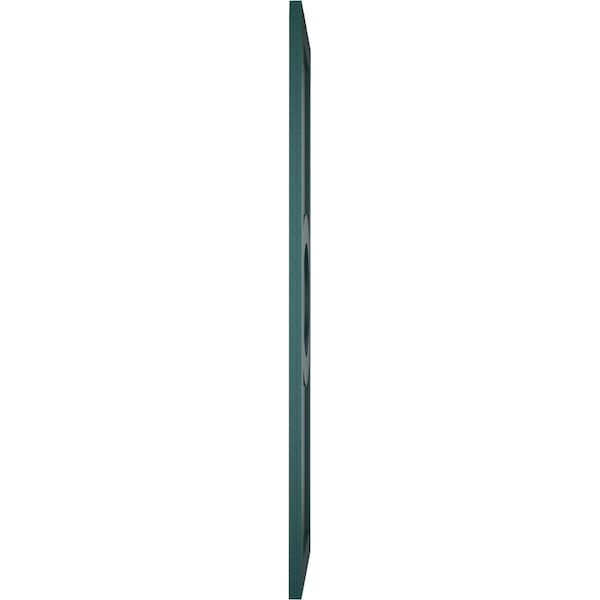 Ekena Millwork True Fit PVC Center Circle Arts & Crafts Fixed Mount Shutters, Thermal Green, 12W x 27H, PR - TFP001AC12X027FG