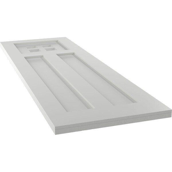 Ekena Millwork True Fit PVC San Antonio Mission Style Fixed Mount Shutters, Hailstorm Gray, 12W x 74H, PR - TFP001ST12X074ST