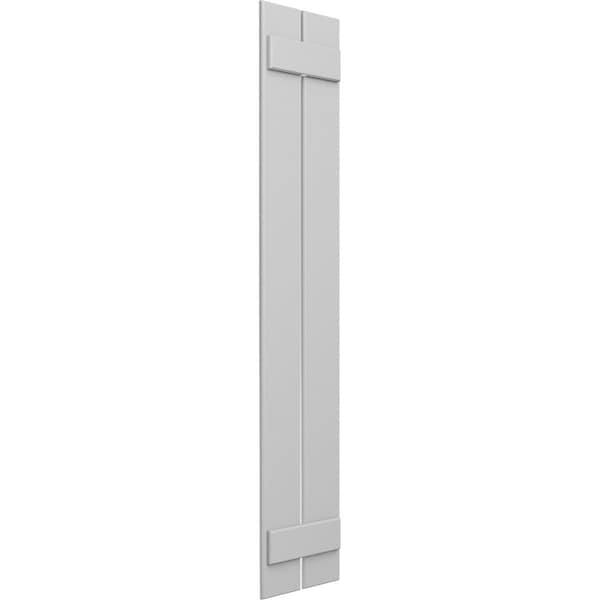 Ekena Millwork True Fit PVC Two Board Spaced Board-n-Batten Shutters, Hailstorm Gray, 11 1/4W x 42H, PR - TFP101SBF11X042ST