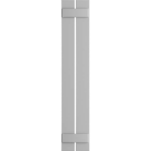 Ekena Millwork True Fit PVC Two Board Spaced Board-n-Batten Shutters, Hailstorm Gray, 11 1/4W x 42H, PR - TFP101SBF11X042ST