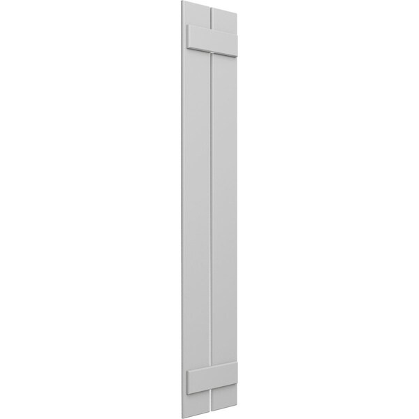 Ekena Millwork True Fit PVC Two Board Spaced Board-n-Batten Shutters, Hailstorm Gray, 11 1/4W x 42H, PR - TFP101SBF11X042ST