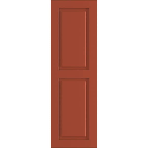 Ekena Millwork True Fit PVC, Two Equal Raised Panel Shutters, Colorful Leaves, 12W x 79H, PR - TFP101RPF12X079CL