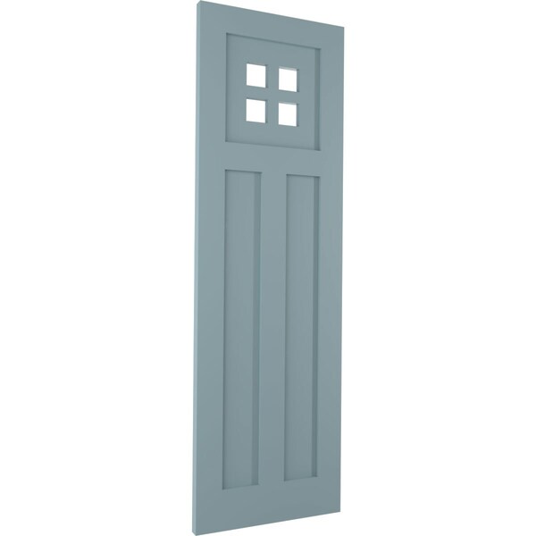 Ekena Millwork True Fit PVC San Antonio Mission Style Fixed Mount Shutters, Peaceful Blue, 12W x 76H, PR - TFP001ST12X076SB