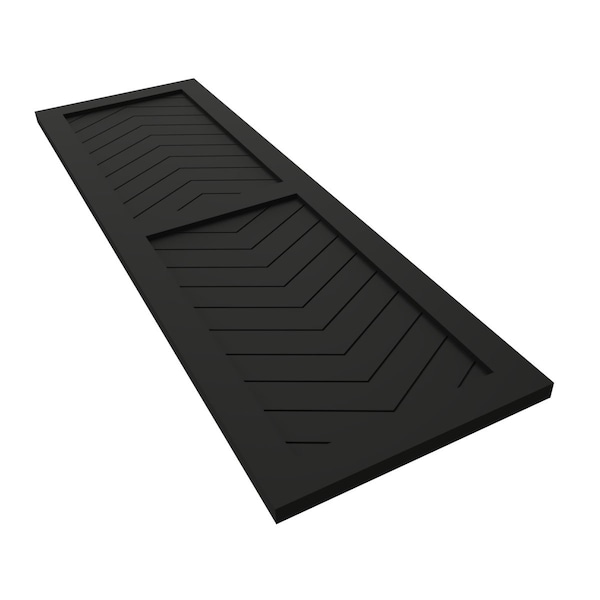 Ekena Millwork True Fit PVC Two Panel Chevron Modern Style Fixed Mount Shutters, Black, 18W x 72H, PR - TFP101CV18X072BL