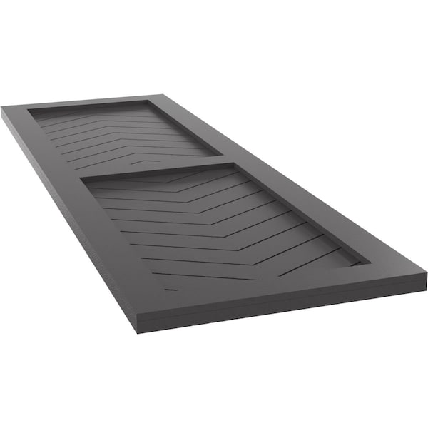 Ekena Millwork True Fit PVC Two Panel Chevron Modern Style Fixed Mount Shutters, Shadow Mountain, 12W x 80H, PR - TFP101CV12X080SM