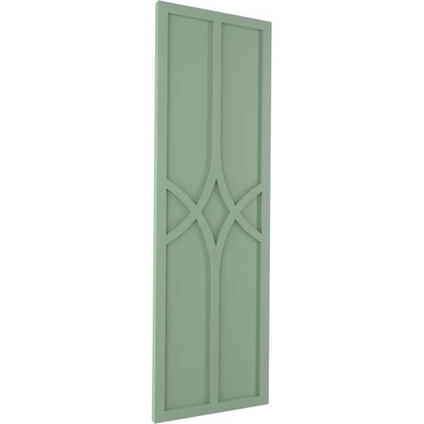 Ekena Millwork True Fit PVC Cedar Park Fixed Mount Shutters, Track Green, 15W x 67H, PR - TFP001CP15X067TG