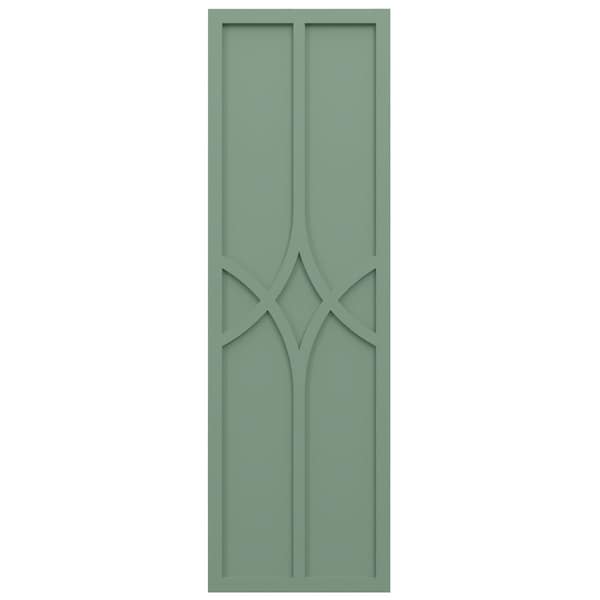 Ekena Millwork True Fit PVC Cedar Park Fixed Mount Shutters, Track Green, 15W x 67H, PR - TFP001CP15X067TG