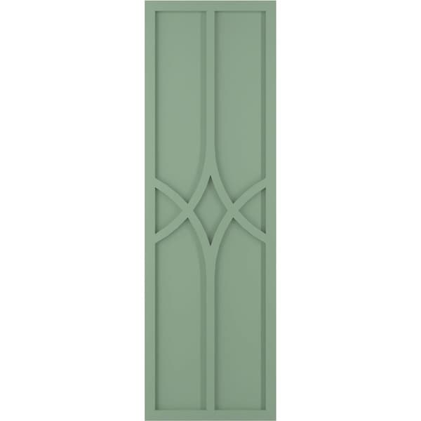 Ekena Millwork True Fit PVC Cedar Park Fixed Mount Shutters, Track Green, 15W x 67H, PR - TFP001CP15X067TG