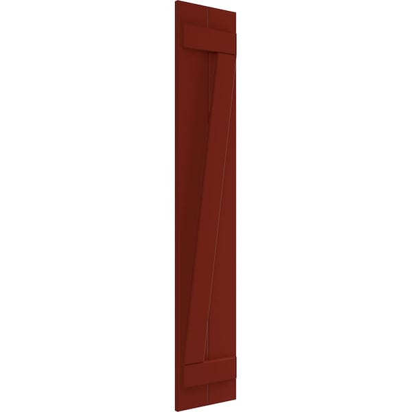 Ekena Millwork True Fit PVC Two Board Joined Board-n-Batten Shutters w/Z-Bar, Pepper Red , 10 3/4W x 26H, PR - TFP102BBF11X026MR