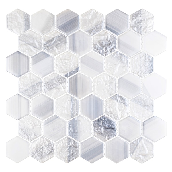 Andova Tiles SAMPLE- Rochelle 2 in. Hex Glass Mosaic Wall Tile - SAM-ANDROC1004