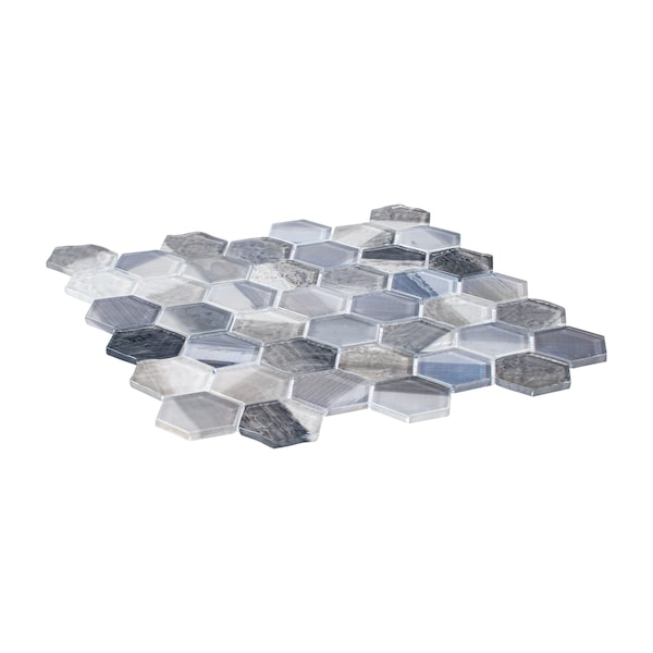 Andova Tiles SAMPLE- Rochelle 2 in. Hex Glass Mosaic Wall Tile - SAM-ANDROC1004