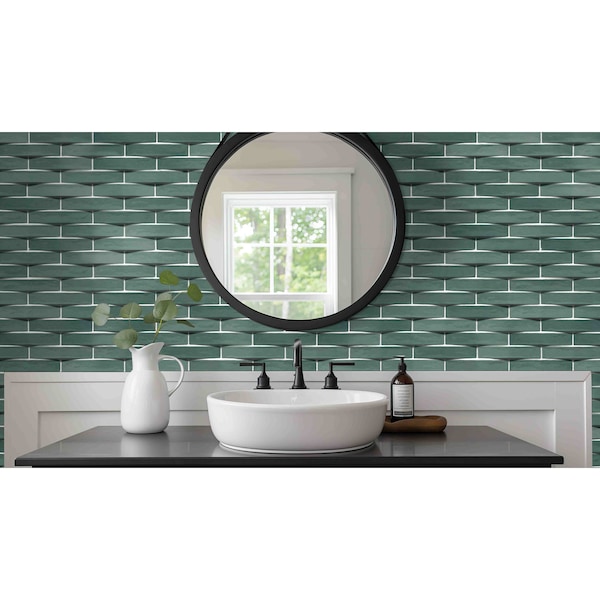 Msi Crescentia  Sea Glass Sample  Glossy Ceramic Wall Tile - ZOR-PT-0806-SAM