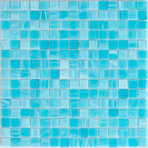 Apollo Tile Celestial 12 in. x 12 in. Glossy Cyan Blue Glass Mosaic Wall and Floor Tile 20 sq. ft./case, 20PK - APLST88BL521A