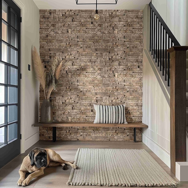 Msi Woodville Rustic Pattern Varying Length Natural Concrete Wall Tile - ZOR-PNL-0174