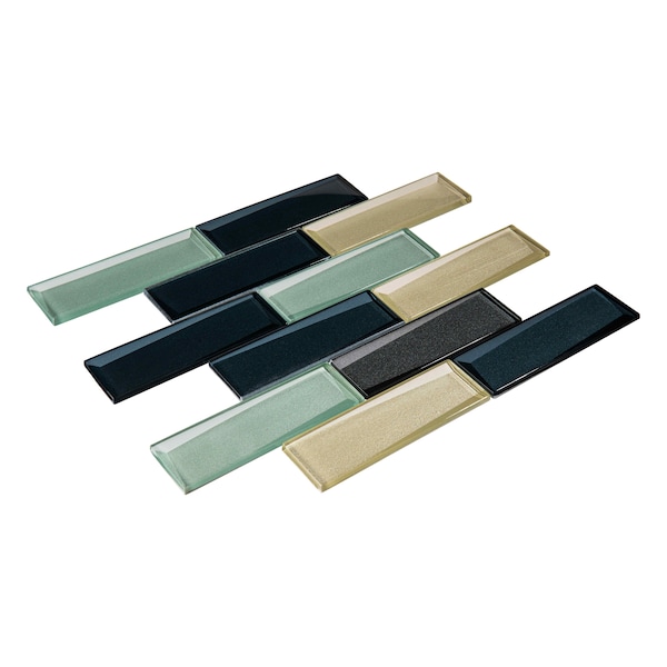 Andova Tiles SAMPLE-Daazen Borealis 2 in. x 6 in. Glass Mosaic Wall Tile - SAM-ANDDAA974