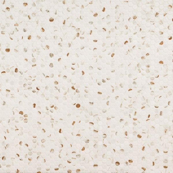 Msi Calacatta Gold Round Sample Matte Porcelain Mesh Mounted Mosaic Tile - ZOR-MD-0595-SAM