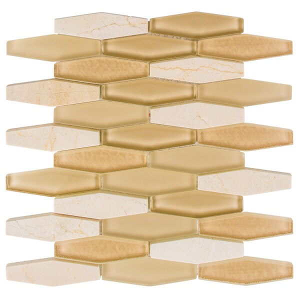 Andova Tiles ANDOVA TILES Odyssey 1.25" x 4" Natural Stone Color Variation Novelty Mosaic Wall Tile - ANDODY504