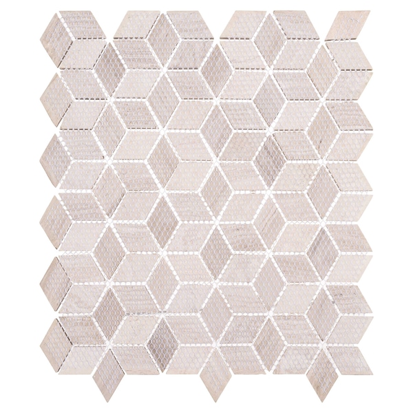 Andova Tiles SAMPLE Cubit 1 x 2 Marble Grid Mosaic Wall  Floor Tile - SAM-ANDCUB326