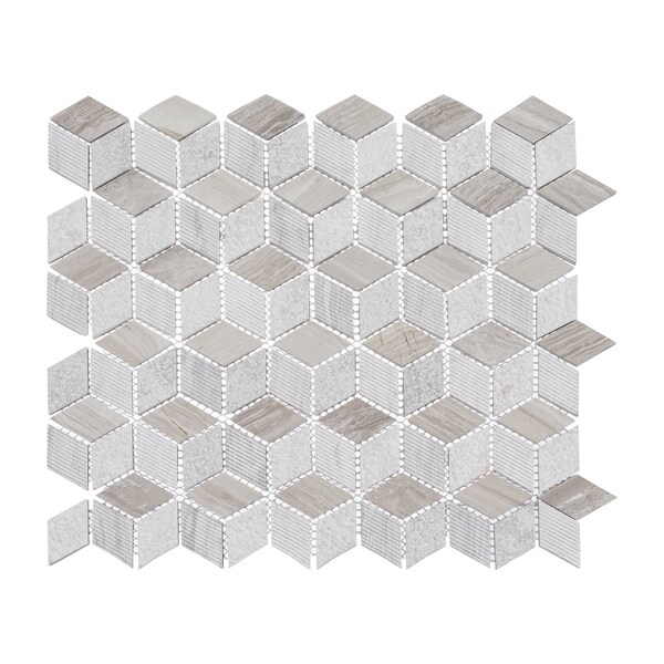 Andova Tiles SAMPLE Cubit 1 x 2 Marble Grid Mosaic Wall  Floor Tile - SAM-ANDCUB326