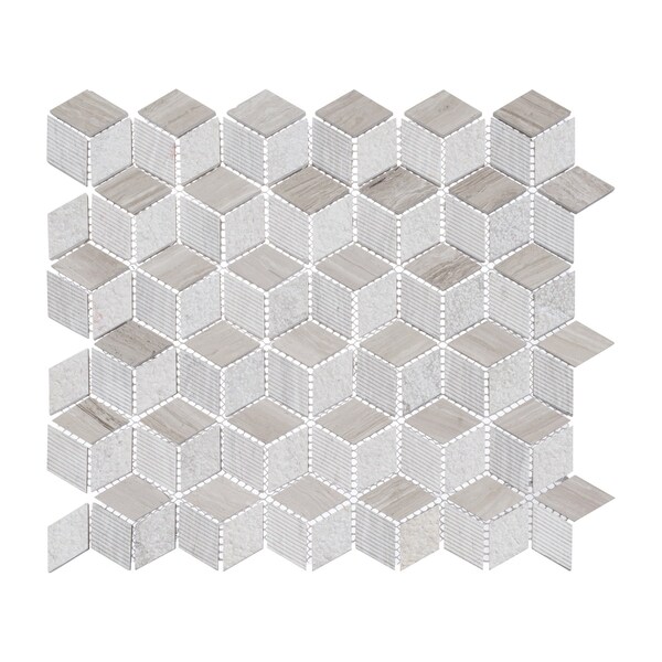 Andova Tiles SAMPLE Cubit 1 x 2 Marble Grid Mosaic Wall  Floor Tile - SAM-ANDCUB326