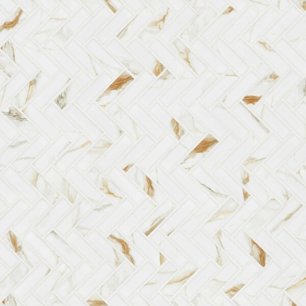 Msi Sample Calacatta Gold Herringbone Matte Porcelain Mosaic Floor And Wall Tile - ZOR-MD-0651-SAM
