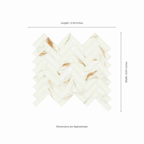Msi Sample Calacatta Gold Herringbone Matte Porcelain Mosaic Floor And Wall Tile - ZOR-MD-0651-SAM