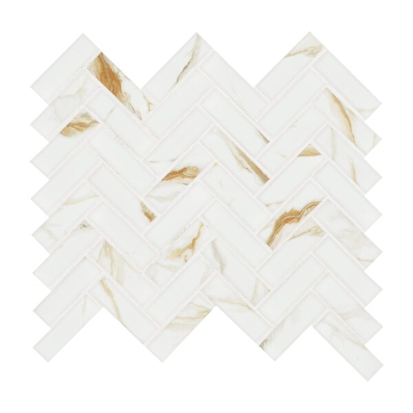 Msi Sample Calacatta Gold Herringbone Matte Porcelain Mosaic Floor And Wall Tile - ZOR-MD-0651-SAM