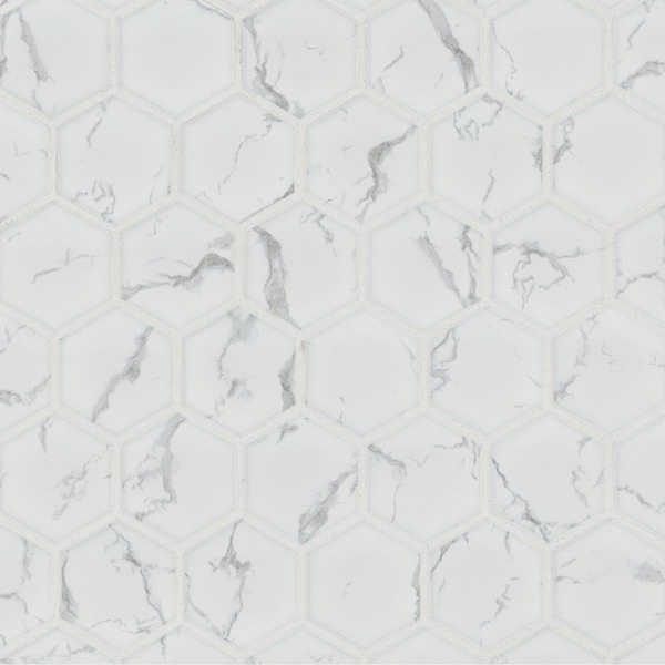 Msi Carrara Hexagon 11in x 13in Matte Porcelain Mosaic Floor And Wall Tile, 15PK - ZOR-MD-0649