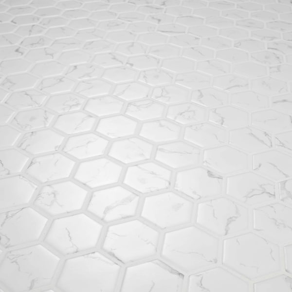 Msi Carrara Hexagon 11in x 13in Matte Porcelain Mosaic Floor And Wall Tile, 15PK - ZOR-MD-0649