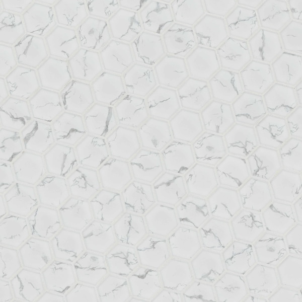 Msi Carrara Hexagon 11in x 13in Matte Porcelain Mosaic Floor And Wall Tile, 15PK - ZOR-MD-0649