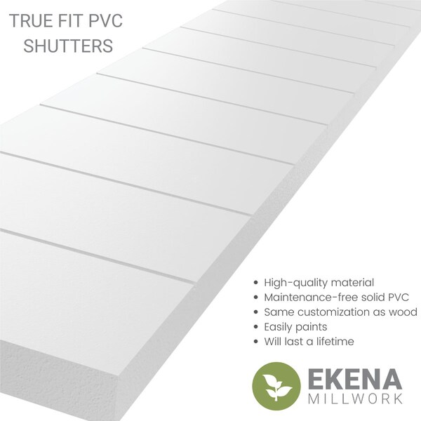Ekena Millwork True Fit PVC Horizontal Slat Modern Style Fixed Mount Shutters, Antigua, 18W x 50H, PR - TFP001HZ18X050AN