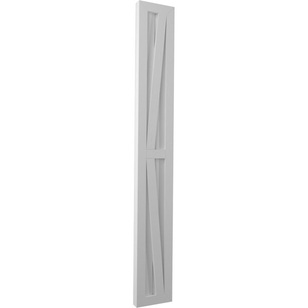 Ekena Millwork Americraft 2-Board Wood 2 Equal Panel Frmd Board-n-Batten Shutters w/ Dubl Z-Bar, ARW102BF207X70PRH - ARW102BF207X70PRH