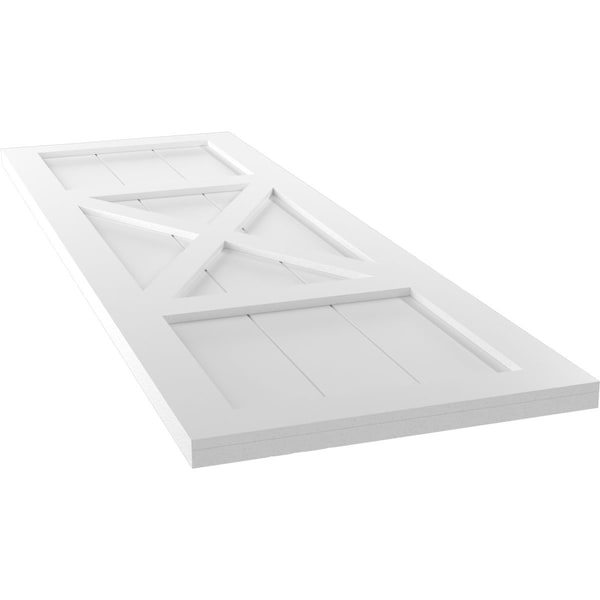 Ekena Millwork True Fit PVC Center X-Board Farmhouse Fixed Mount Shutters, White , 12W x 74H, PR - TFP107FH12X074WH