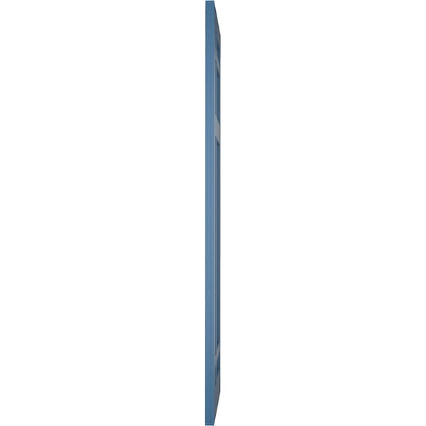 Ekena Millwork True Fit PVC San Juan Capistrano Mission Style Fixed Mount Shutters, Sojourn Blue, 12W x 75H, PR - TFP001SJ12X075HB