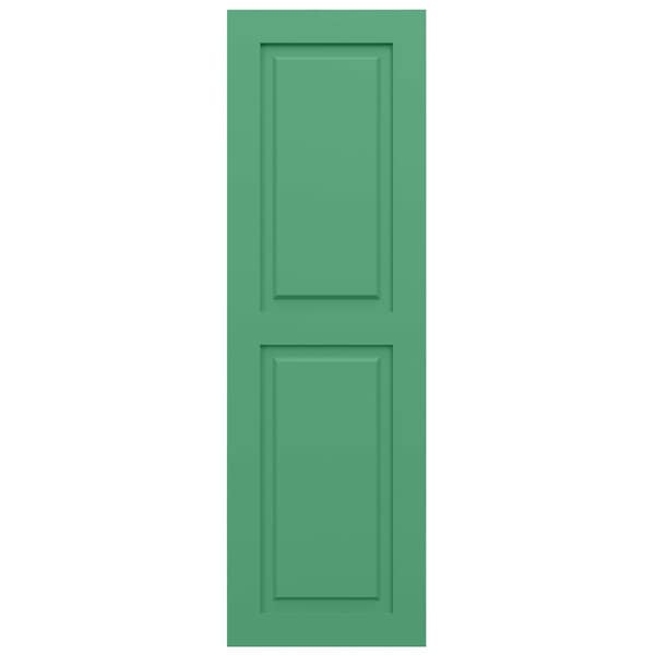 Ekena Millwork True Fit PVC, Two Equal Raised Panel Shutters, Lilly Pads, 15W x 29H, PR - TFP101RPF15X029LP
