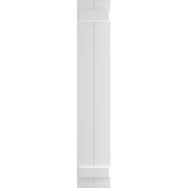 Ekena Millwork True Fit PVC Two Board Joined Board-n-Batten Shutters, Unfinished, 10 3/4W x 65H, PR - TFP101BBF11X065UN