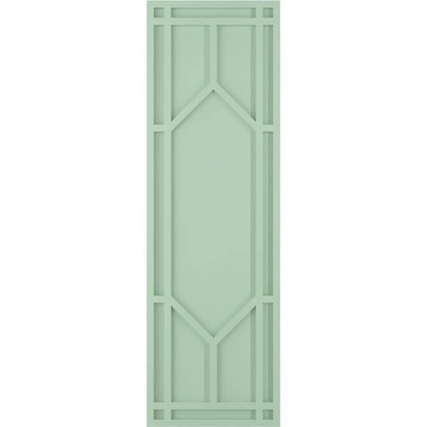 Ekena Millwork True Fit PVC Shaker Fixed Mount Shutters, Seaglass, 18W x 59H, PR - TFP001SK18X059SG