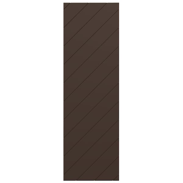 Ekena Millwork 12W x 27H True Fit PVC Diagonal Slat Modern Style Fixed Mount Shutters, Raisin Brown, PR - TFP001DG12X027TB