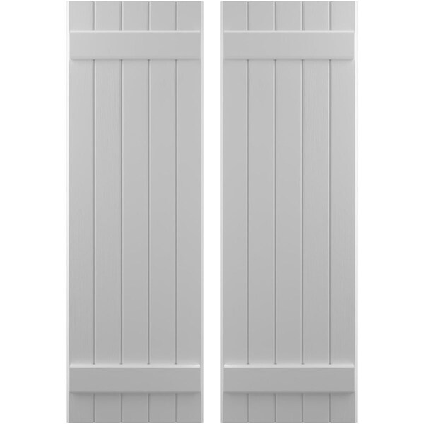 Ekena Millwork Americraft 5-Board (2 Batten) Exterior Real Wood Joined Board-n-Batten Shutters, ARW101BB518X76PRH - ARW101BB518X76PRH
