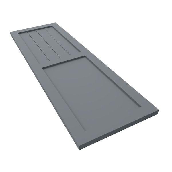 Ekena Millwork True Fit PVC Farmhouse/Flat Panel Combination Fixed Mount Shutters, Ocean Swell, 12W x 46H, PR - TFP101FC12X046CH