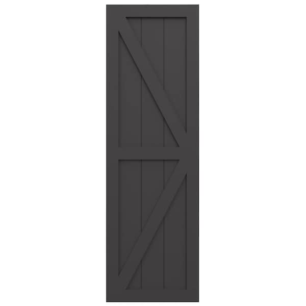 Ekena Millwork True Fit PVC Two Equal Panel Farmhouse Fixed Mount Shutters w/Z-Bar, Shadow Mountain, 12W x 76H, PR - TFP102FH12X076SM