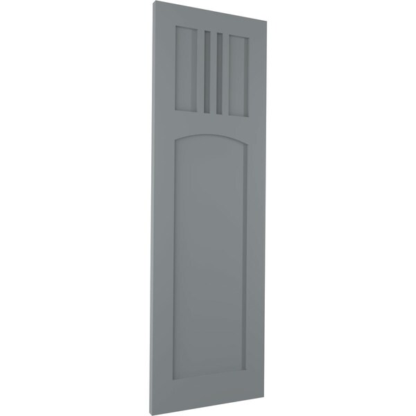 Ekena Millwork True Fit PVC San Miguel Mission Style Fixed Mount Shutters, Ocean Swell, 12W x 52H, PR - TFP001SM12X052CH