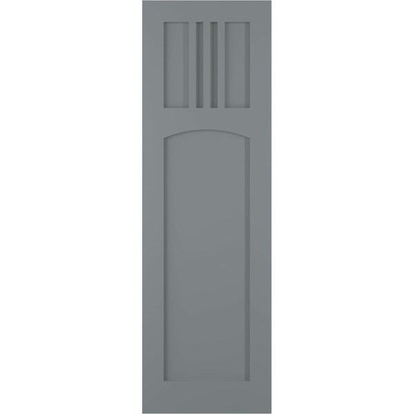 Ekena Millwork True Fit PVC San Miguel Mission Style Fixed Mount Shutters, Ocean Swell, 12W x 52H, PR - TFP001SM12X052CH