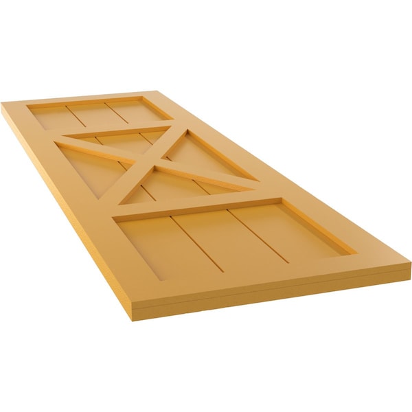Ekena Millwork True Fit PVC Center X-Board Farmhouse Fixed Mount Shutters, Turmeric , 12W x 59H, PR - TFP107FH12X059TU