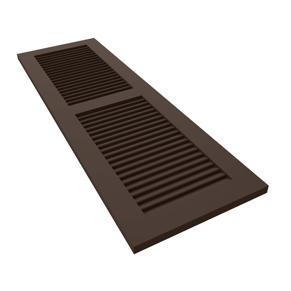 Ekena Millwork True Fit PVC Two Equal Louver Shutters, Raisin Brown, 15W x 29H, PR - TFP101LVF15X029TB